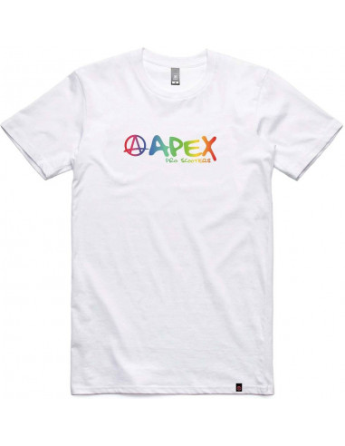 camiseta apex rainbow blanca