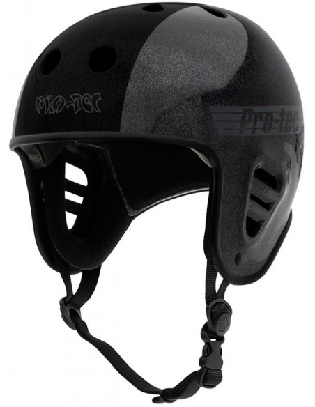 helm pro-tec full cut hosoi schwarz metallisch