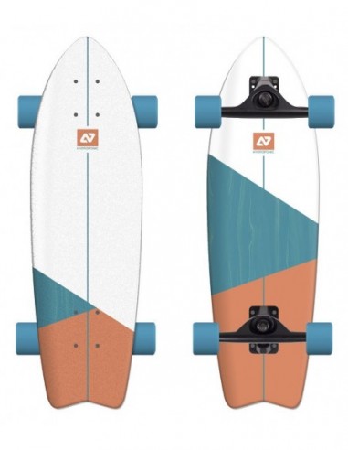 hydroponic vortex 30.8x 9" teal-orange | surf skate"