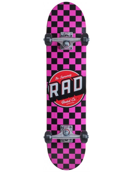 rad dude crew 7 checkers pink| skateboard komplett"