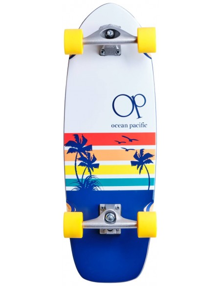 ocean pacific sunset weiß-navy 29.5 surfskate komplett