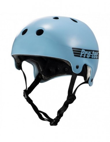 pro-tec helm old school cert gloss baby blau