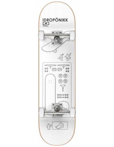 hydroponic hykea weiss 8 skateboard komplett