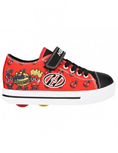 heelys x2 snazzy - rot/schwarz/weiss burger fry nyl