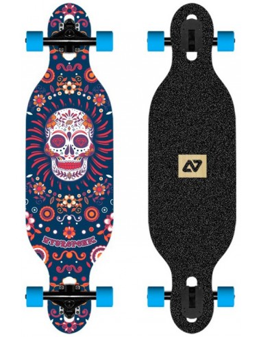 hydroponic longboard kids mexican skull 31.5 lila