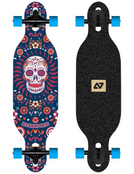 hydroponic longboard kids mexican skull 31.5 lila