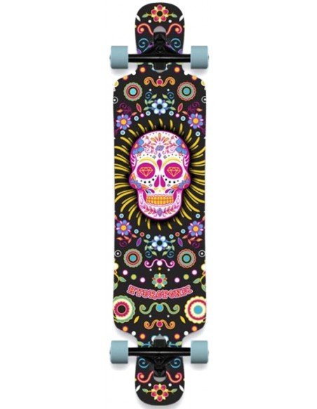 hydroponic longboard drop through dt 3.0 mexican skull