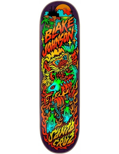 santa cruz johnson beach wolf two 8.375 x 32 skateboard deck