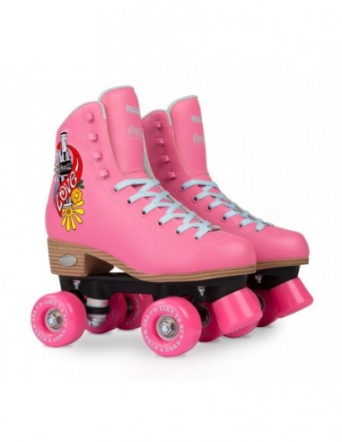 rookie rollerskates coca-cola love pink