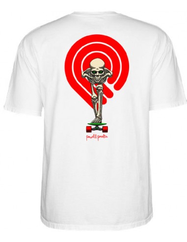 t-shirt powell peralta tucking skeleton - weiß