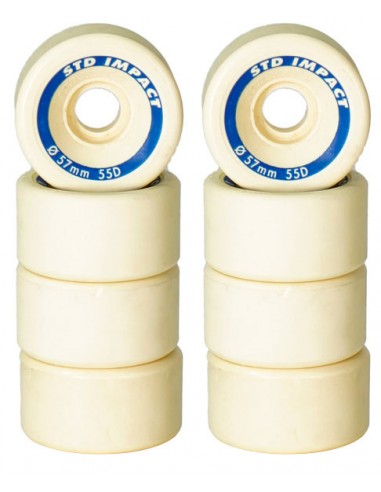 ruedas std impact impact 57mm 55d crema - 8 pack