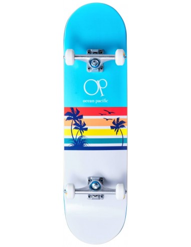 ocean pacific sunset 8.25 weiss/blau - komplettes skateboard