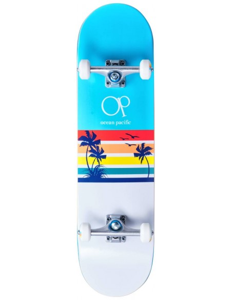 ocean pacific sunset 8.25 weiss/blau - komplettes skateboard