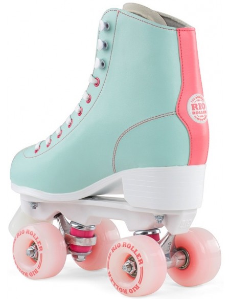 Venta rio roller script quad skates hellgrün/koralle