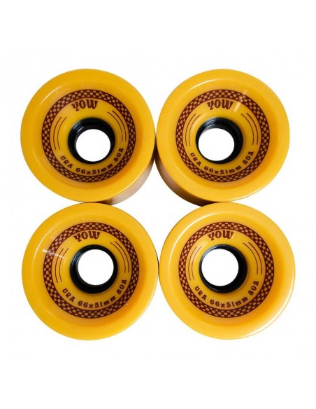 yow ura wheels 66mm x 51mm 80a mustard - 4 pack