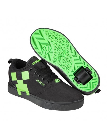 heelys x minecraft pro 20 minecraft schwarz-grün turnschuhe mit rädern