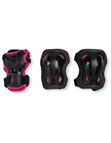 rollerblade skate gear junior 3er pack protection pack schwarz und pink