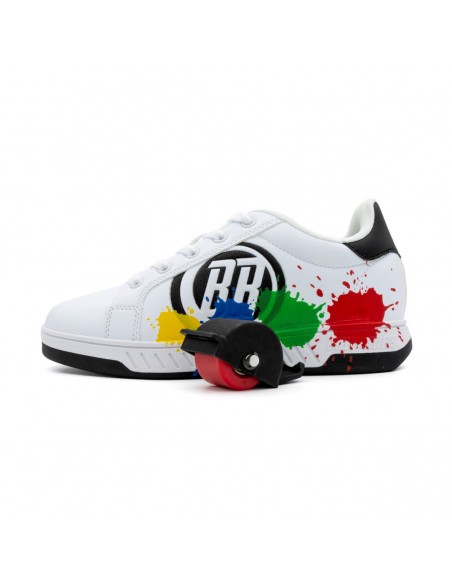 breezy rollers splatter white-black-multi shoes with wheels