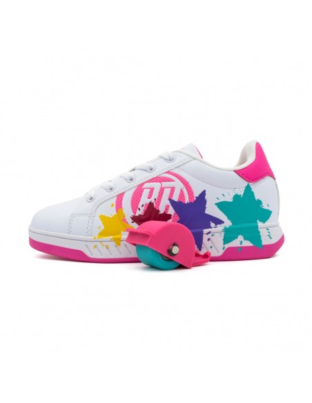 Comprar breezy rollers splatter white-pink shoes with wheels