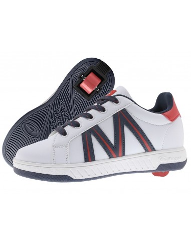 breezy rollers classic white-sea blue-red shoes with wheels