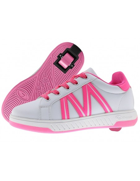 breezy rollers classic white-pink shoes with wheels