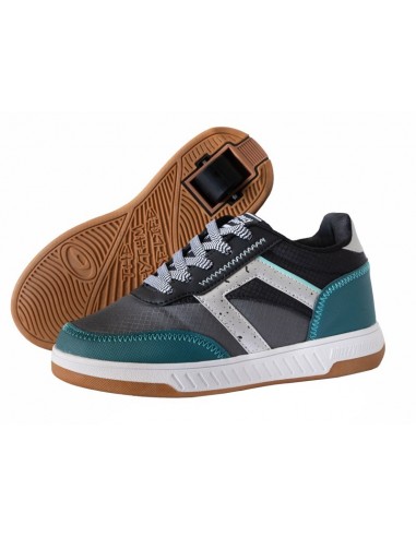 breezy rollers kicks teal-grey-black shoes with wheels