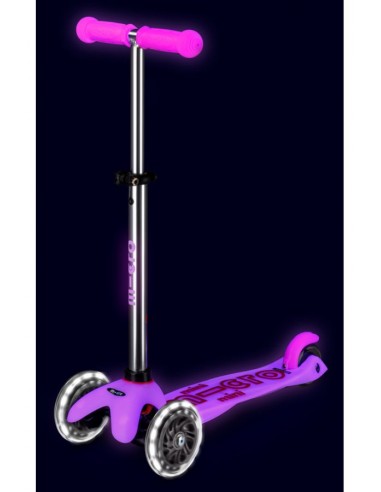 patinete micro mini deluxe led glow rosa