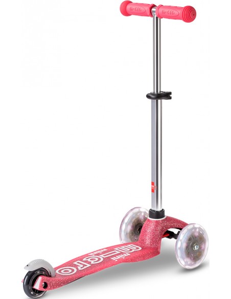 Oferta 3-rad scooter mini micro deluxe led pink glitter - scooter für kinder von 2 bis 5 jahren - höhenverstellbar