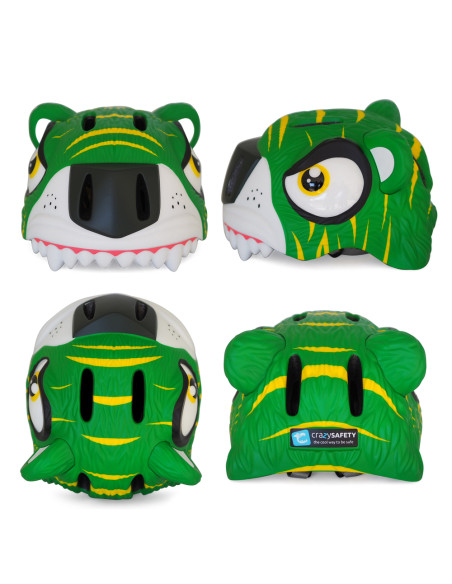 Comprar kinderhelm crazy safety tiger grün. alter 2-8 jahre.